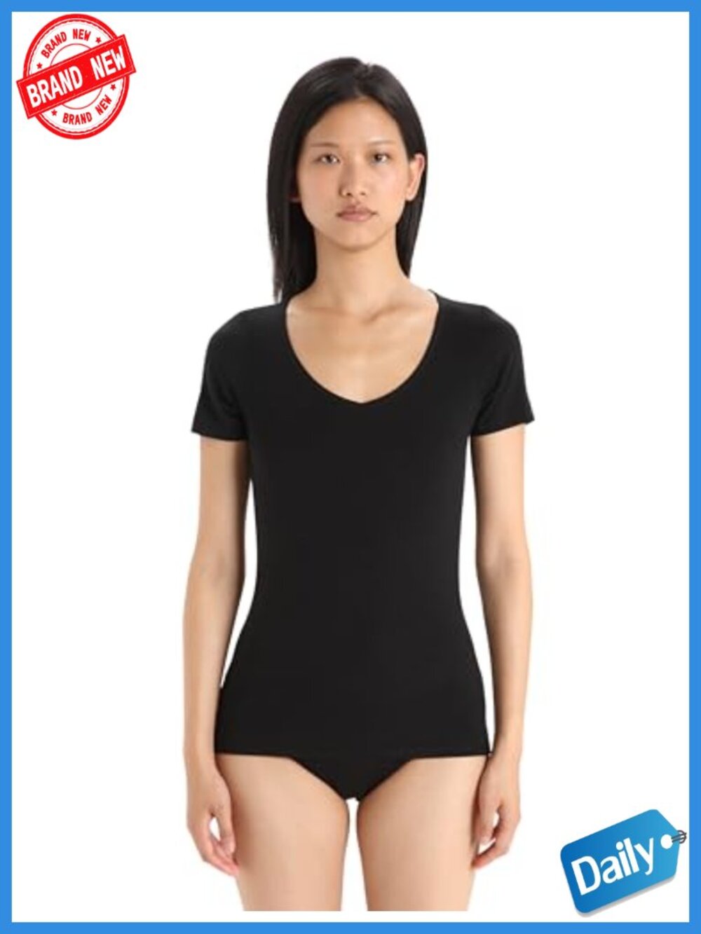 Merino Wool Sweetheart Neck Short Sleeve T-Shirt